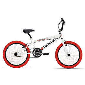 Bicicleta Royal BMX - Bugatti tornado freestyle 20 pulgadas - blanca con neumáticos rojos