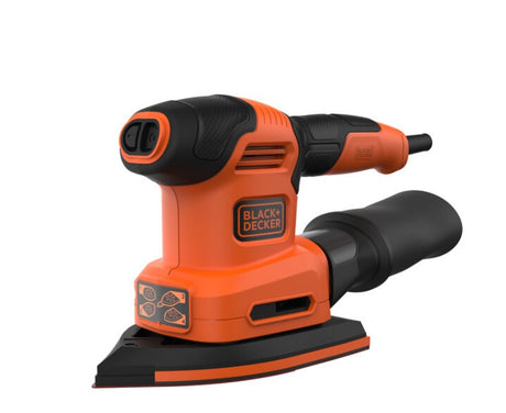 Multilijadora black+decker bew200 200w 4 en 1 | suela lijadora plana, de detalle y excéntrica | 1x dedo de lijado | 6x hojas de lija - bew200-qs