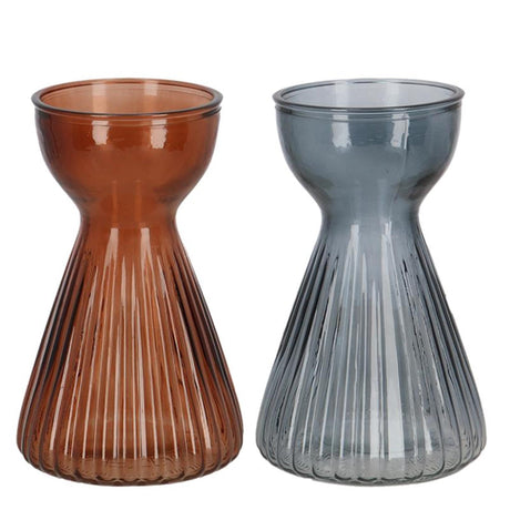 Esschert design jarrón con forma de bombilla amarilis acanalada