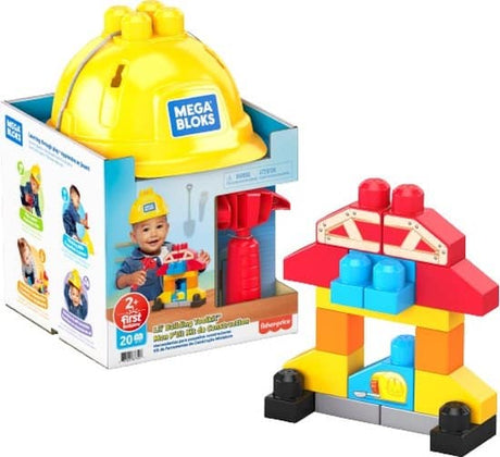 Otto Simon Fisher Price - Casco de construcción Mega Bloks con 20 piezas de construcción