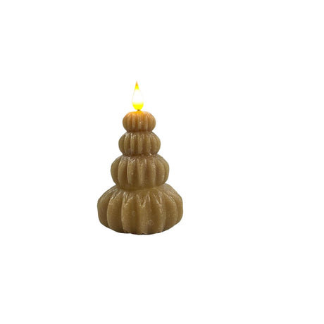 Ideas 4 estaciones vela led árbol de cera marrón topo ø6,9xh12cm