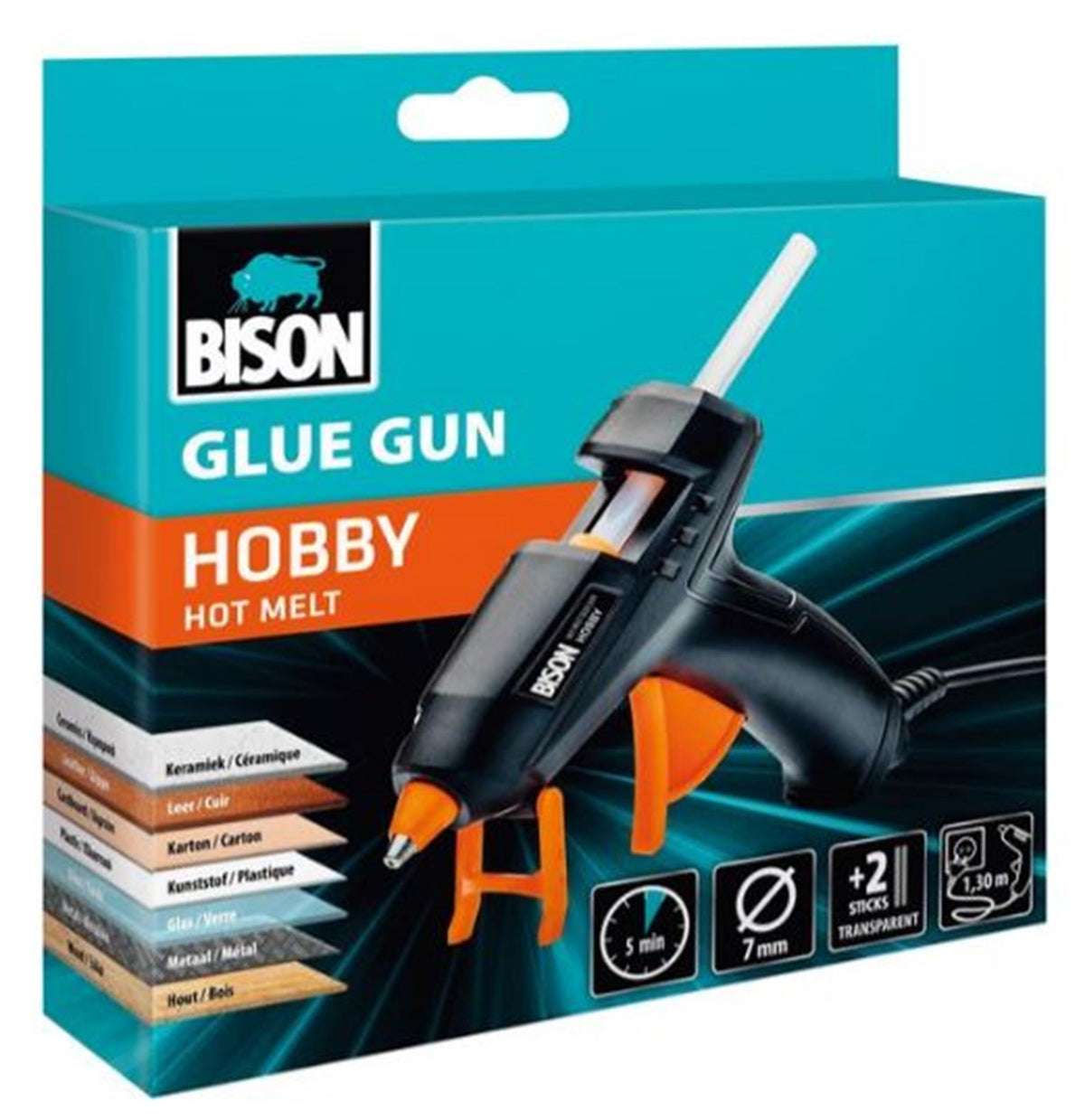 Pistola de pegamento Bison hobby, cartuchos de 7mm, barras de pistola de pegamento