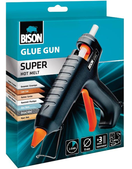 Pistola de pegamento Bison súper termofusible para patrón de pegamento de 11 mm<br>