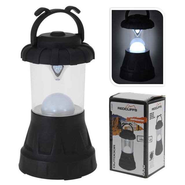 Lámpara de camping Redcliffs negra con 11 LED