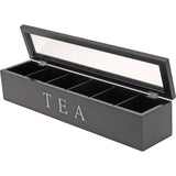 Caja de té madera 6 compartimentos