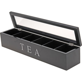 Caja de té madera 6 compartimentos