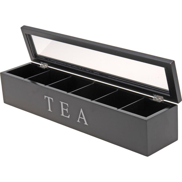 Caja de té madera 6 compartimentos