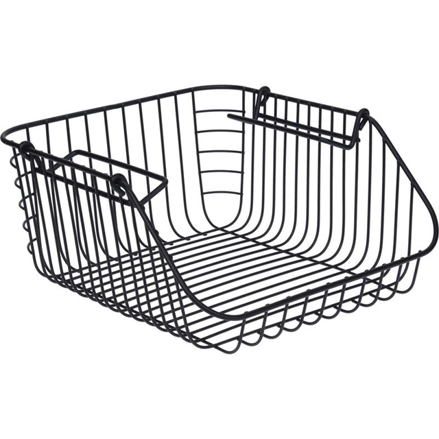 Cesta de decoración del hogar metal 30x27x14cm negro