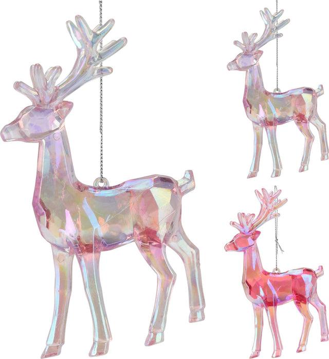 Decoración del hogar colgante navideño reno acrílico irritante 9x5x15cm
