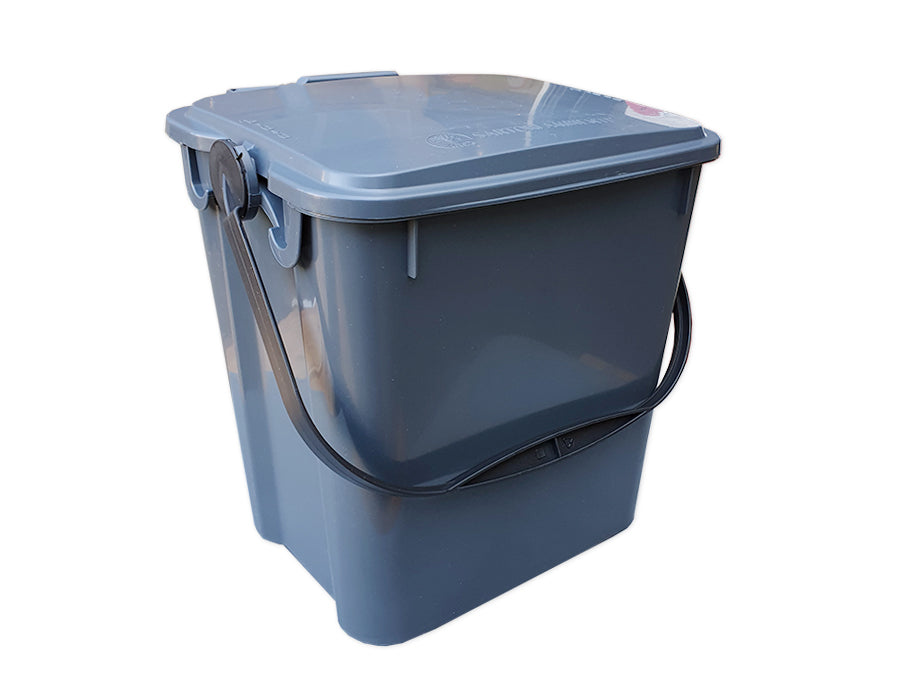 Caddy de basura con ruedas 10l - gris