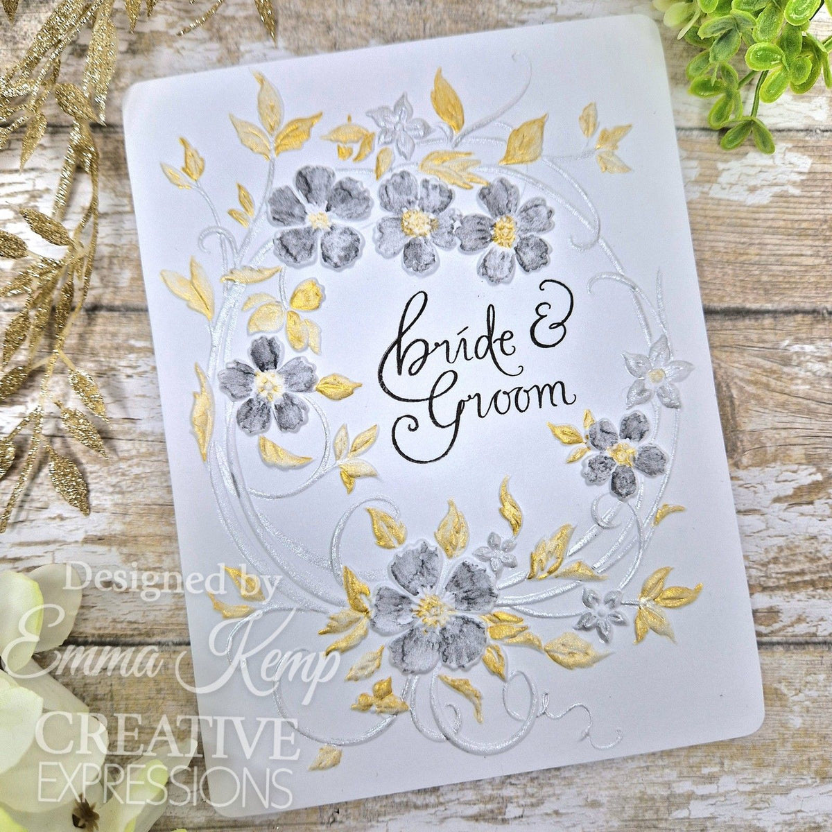 Expresiones creativas • juego de sellos transparentes con sentimientos de corona de flores