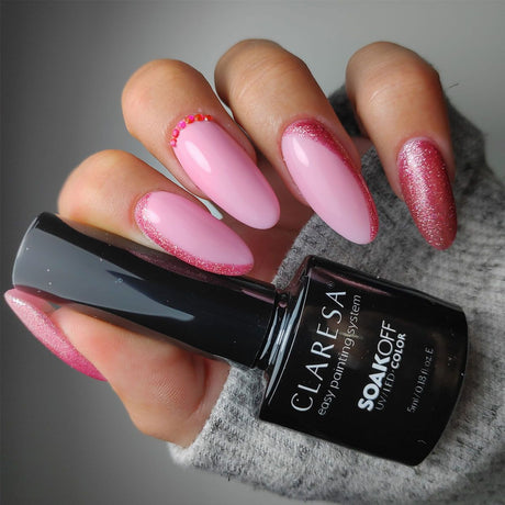 Claresa Esmalte en gel UV LED 5ml Full Glitter 5 Warm Pink