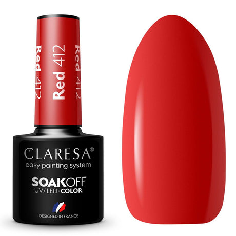 Claresa esmalte gel uv led 5ml rojo 412 llévame al río