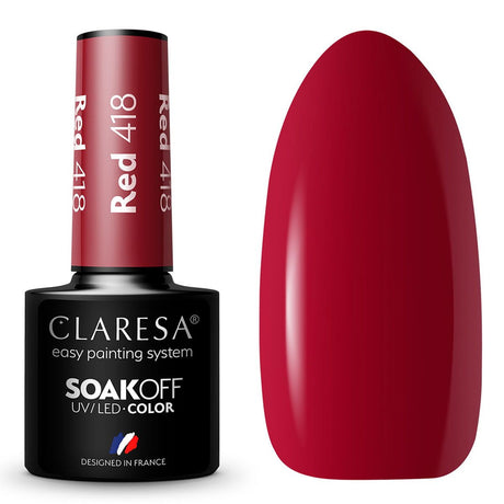 Claresa esmalte gel uv led 5ml rojo 418 llévame al río