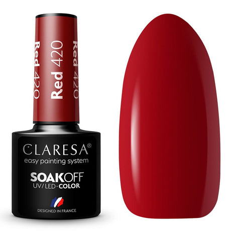 Claresa esmalte gel uv led 5ml rojo 420 full berries