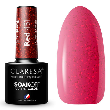 Claresa esmalte gel uv led 5ml rojo 431 sensaciones cálidas