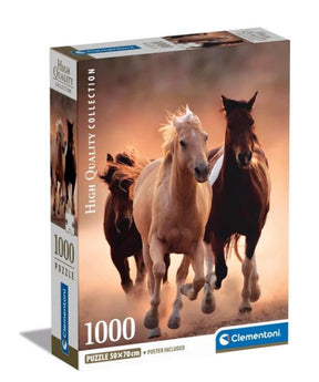 Clementoni puzzle 1000 piezas caballos corriendo