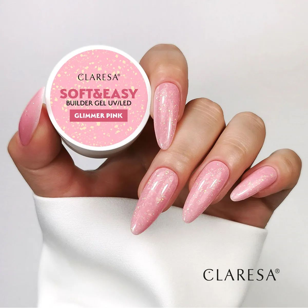 Claresa queratina gel constructor suave y fácil rosa brillante 90gr.