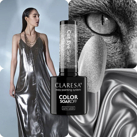 Claresa Esmalte Gel UV LED 5ml Ojo de Gato Plata
