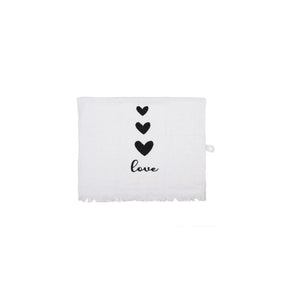 Clayre eef toalla de invitados corazones negros 40x66cm