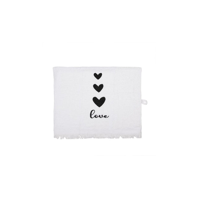 Clayre eef toalla de invitados corazones negros 40x66cm