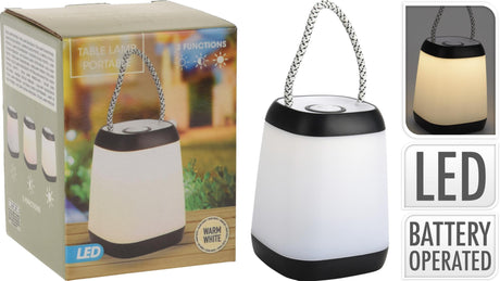Lámpara de mesa Home Styling portátil LED negro 9x12cm