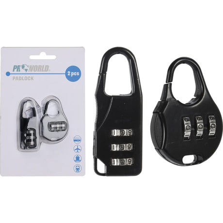 Juego de cerradura de combinación con candado Pro World de 2 piezas