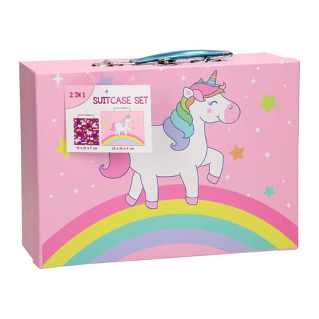 Juego de maletas Unicornio 2 piezas 25x19x9 15x15x7cm