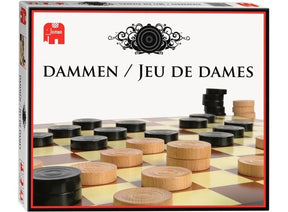 Damas jumbo 1 tablero de cartón con 40 damas de madera