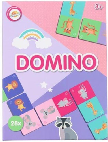 Juego de introducción al dominó, sé el primero en deshacerte de todas las cartas de dominó, con placas de animales.