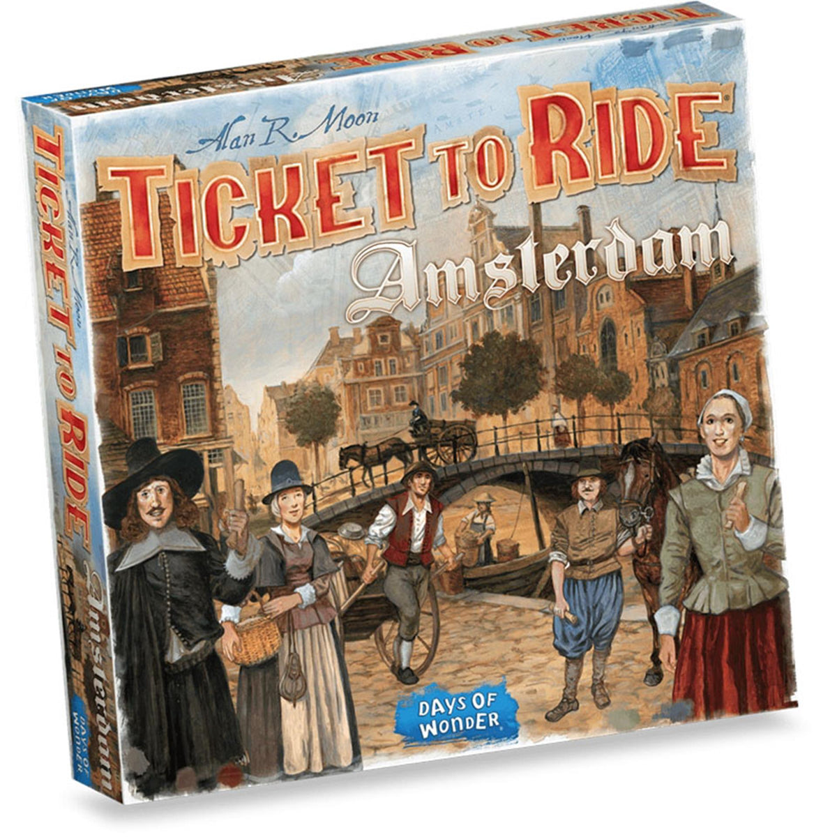 Days of Wonder Ticket to Ride Amsterdam – Juego de mesa holandés para 2 a 4 jugadores - juego de estrategia rápida a partir de 8 años - juega en el Ámsterdam del siglo XVII