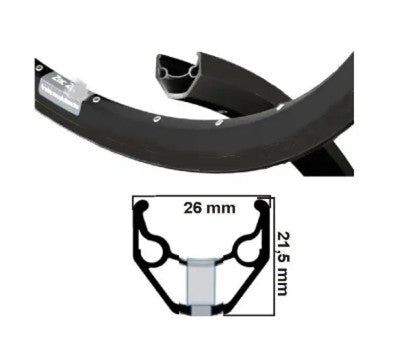 Ryde b.v. llanta 28' - 14 622 zac421 aluminio disco negro