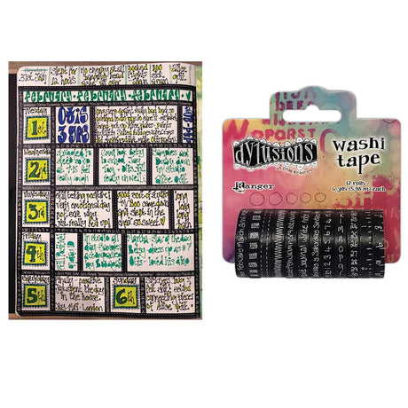 Ranger ink ranger • juego de cintas washi dylusions negro 3,5 cm x 5,5 m 12 piezas