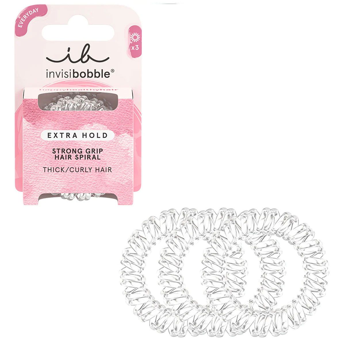 Invisibobble extra fijación cristalina 3 piezas