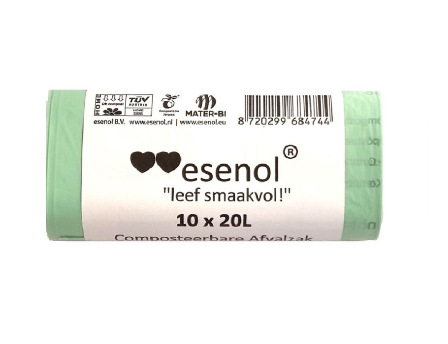 Bolsas de desechos compostables de Esenol 20 litros - 1 rollo de 10º