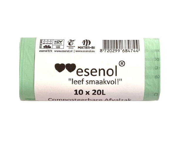 Bolsas de desechos compostables de Esenol 20 litros - 1 rollo de 10º