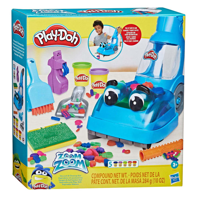 Juego de limpieza y aspiradora zoom zoom play-doh