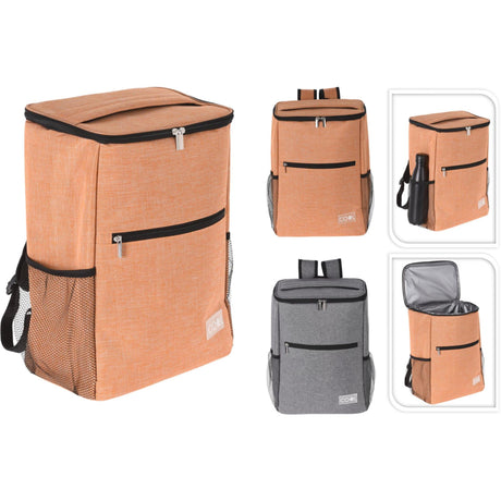 Mochila tipo bolsa nevera 42x30x19cm disponible en marrón o gris