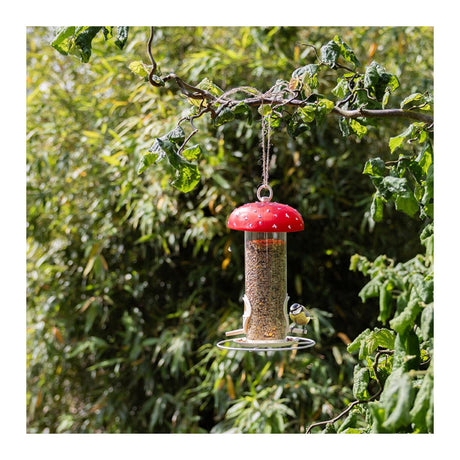Esschert design silo comedero para pájaros agárico de mosca dia.16.6x24.5cm