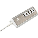 Cargador USB múltiple Brennerstuhl estilo (acero inoxidable blanco)