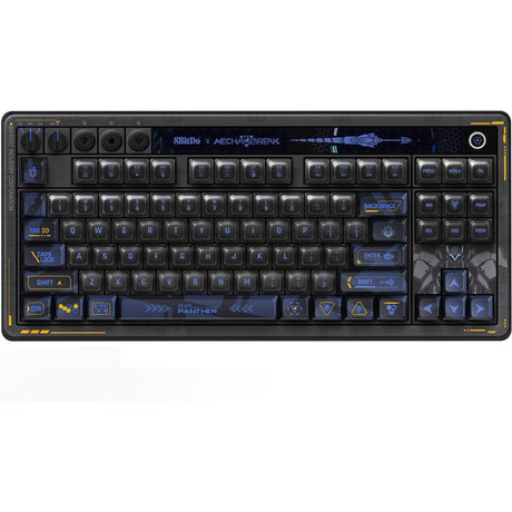 Teclado mecánico 8bitdo retro 87 - mecha break (negro, diseño estadounidense (qwerty), kailh box jellyfish pro polish, 80% (tkl), teclas abs, hot-swap, bluetooth le 5.0, inalámbrico 2.4ghz, usb)