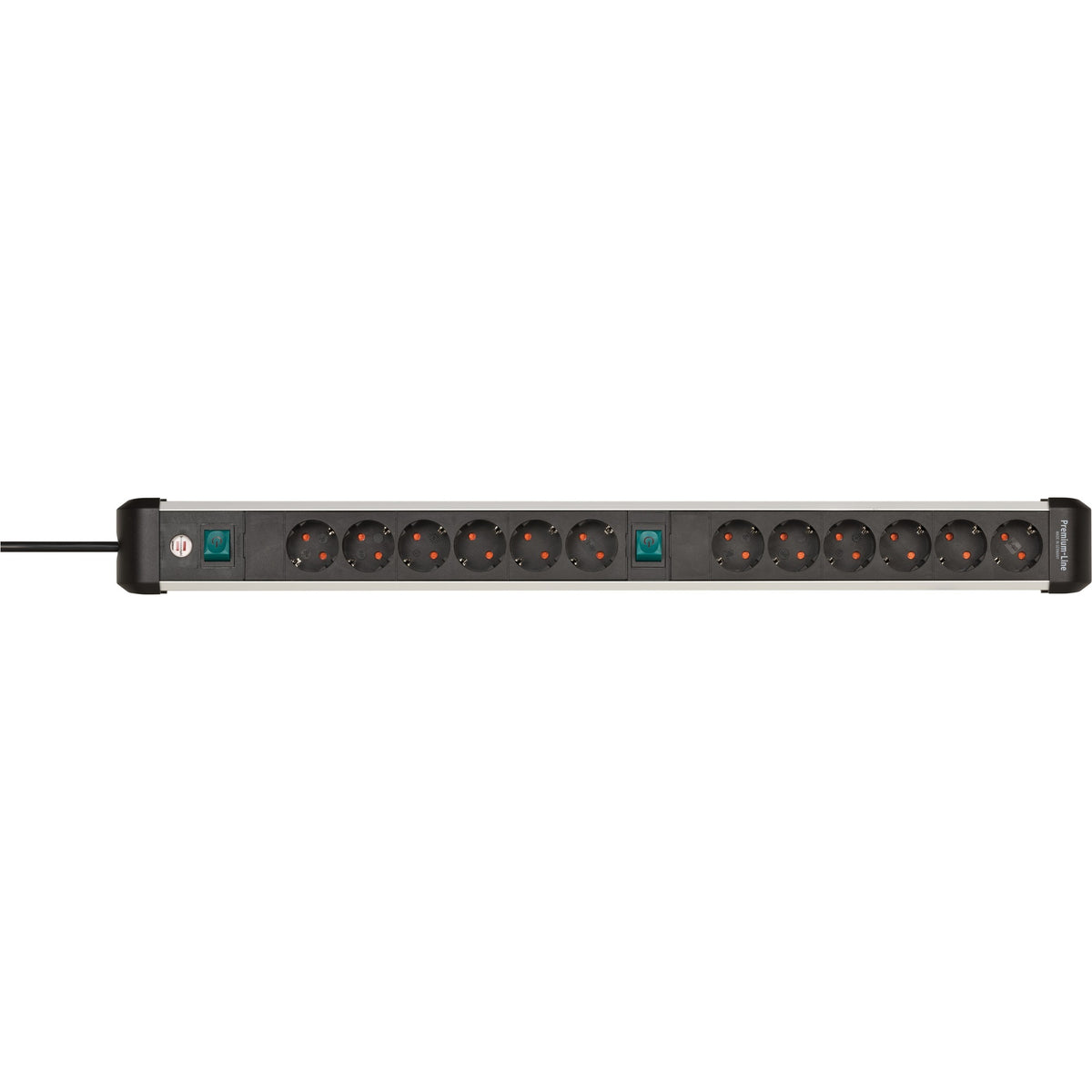Brennerstuhl premium-alu-line enchufe 12 vías 3 m h05vv-f 3g1.5 2x enchufes conmutables de 6 vías
