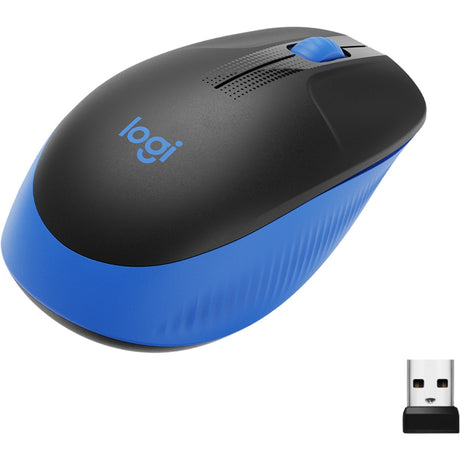 Ratón inalámbrico Logitech m190 de tamaño completo (azul, 1000 ppp)