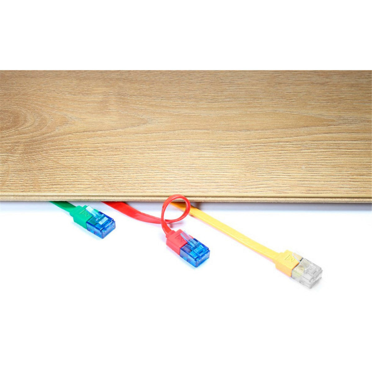 Cable patch plano goobay cat 6a u utp, cable de 10 metros (negro azul)