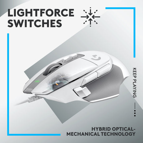 Ratón para juegos Logitech g502 x (blanco, 100 - 25 600 ppp)