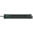 Brennerstuhl regleta premium-line con USB de 6 vías negro 3m h05vv-f 3g1.5