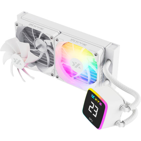 Xyz pc gear aquapulse aio 240 refrigeración por agua (blanco, argb, pwm)