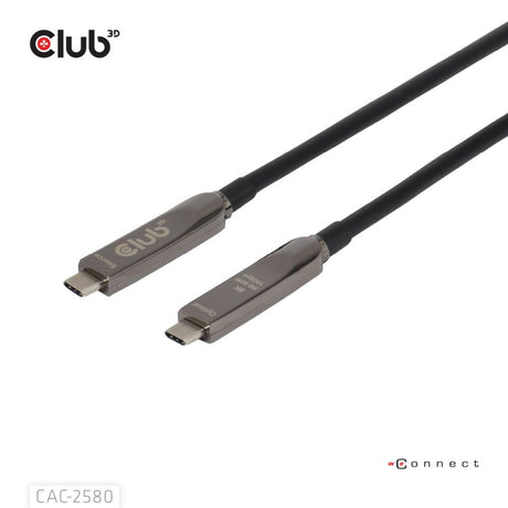 Cable USB-C con todas las funciones Club 3D, 15 m (negro, 8k60 hz 10 gbps 60 w)
