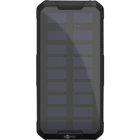 Banco de energía solar para exteriores Goobay de 20.000 mah con banco de energía con suministro de energía (negro)