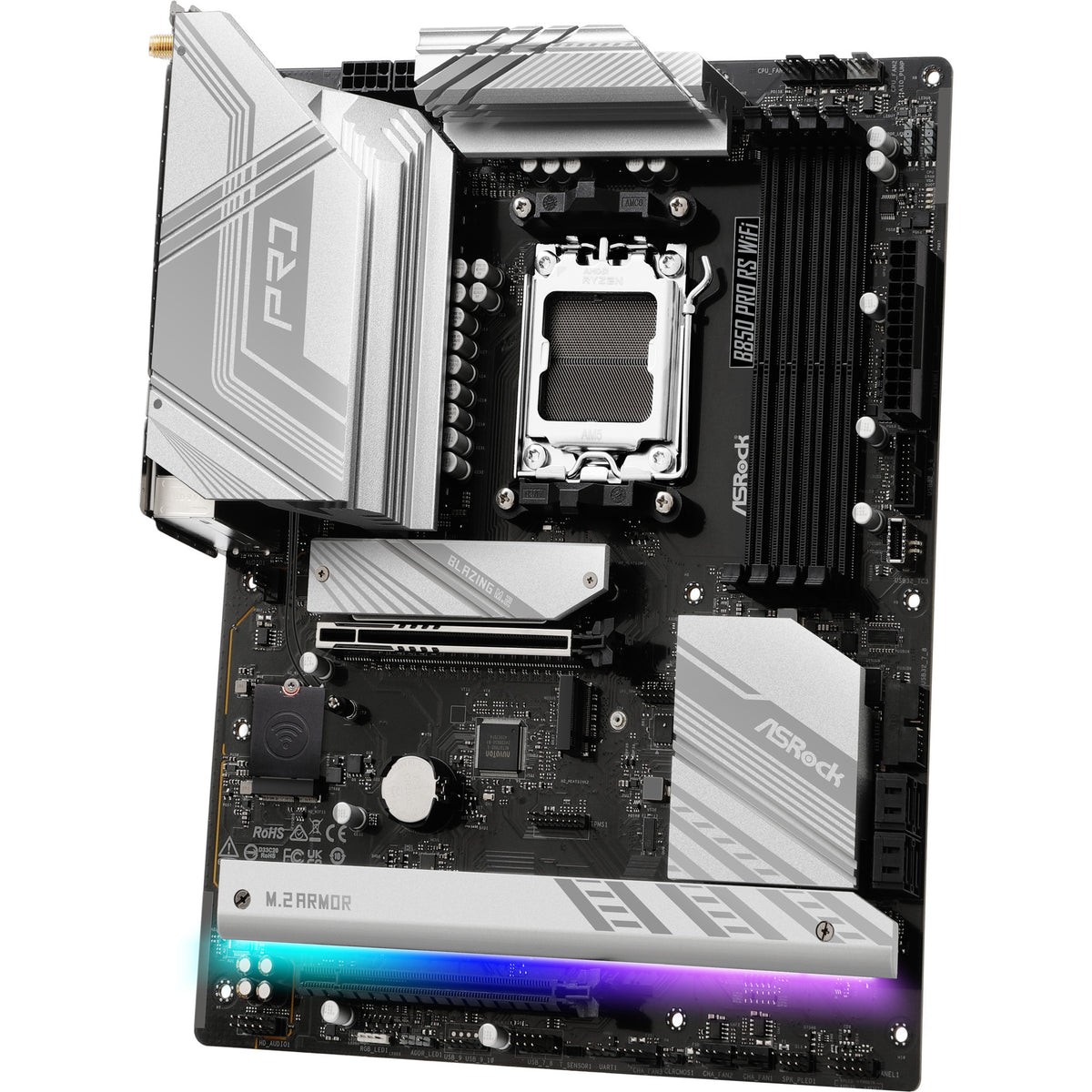 Placa base Asrock B850 Pro RS WiFi Socket AM5 (RAID, 2.5GB-LAN, WLAN, BT, Sonido, ATX)
